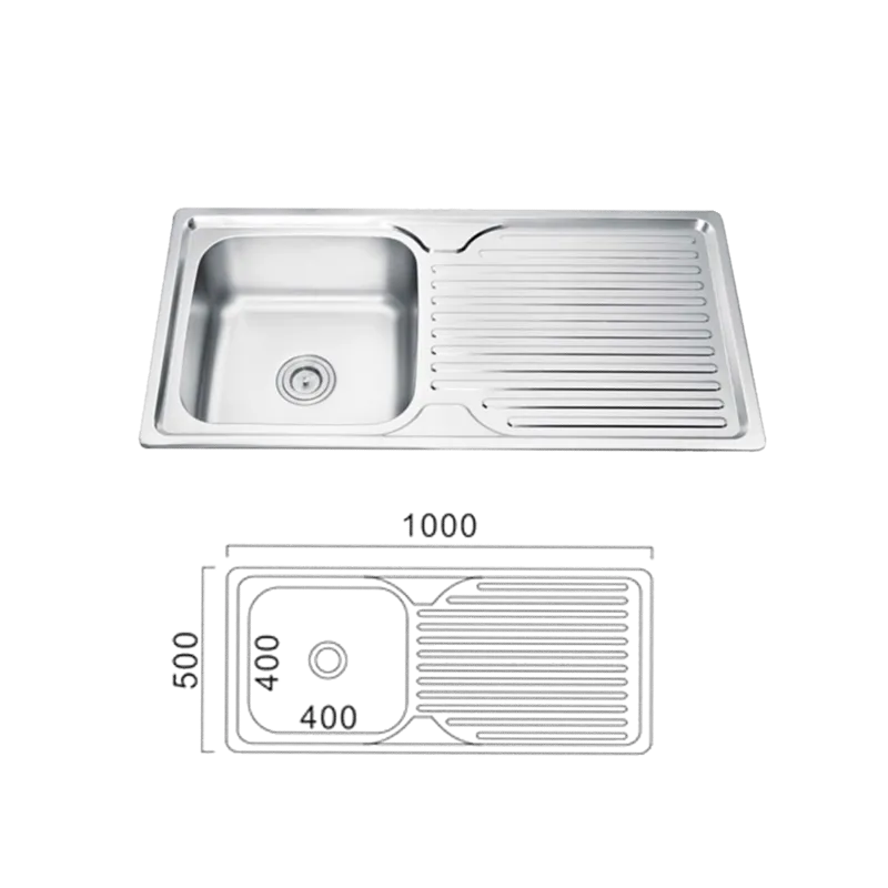 1000mm Stainless Steel Kitchen Sink (Model T811003S) — OTOL Sanitary Ware
