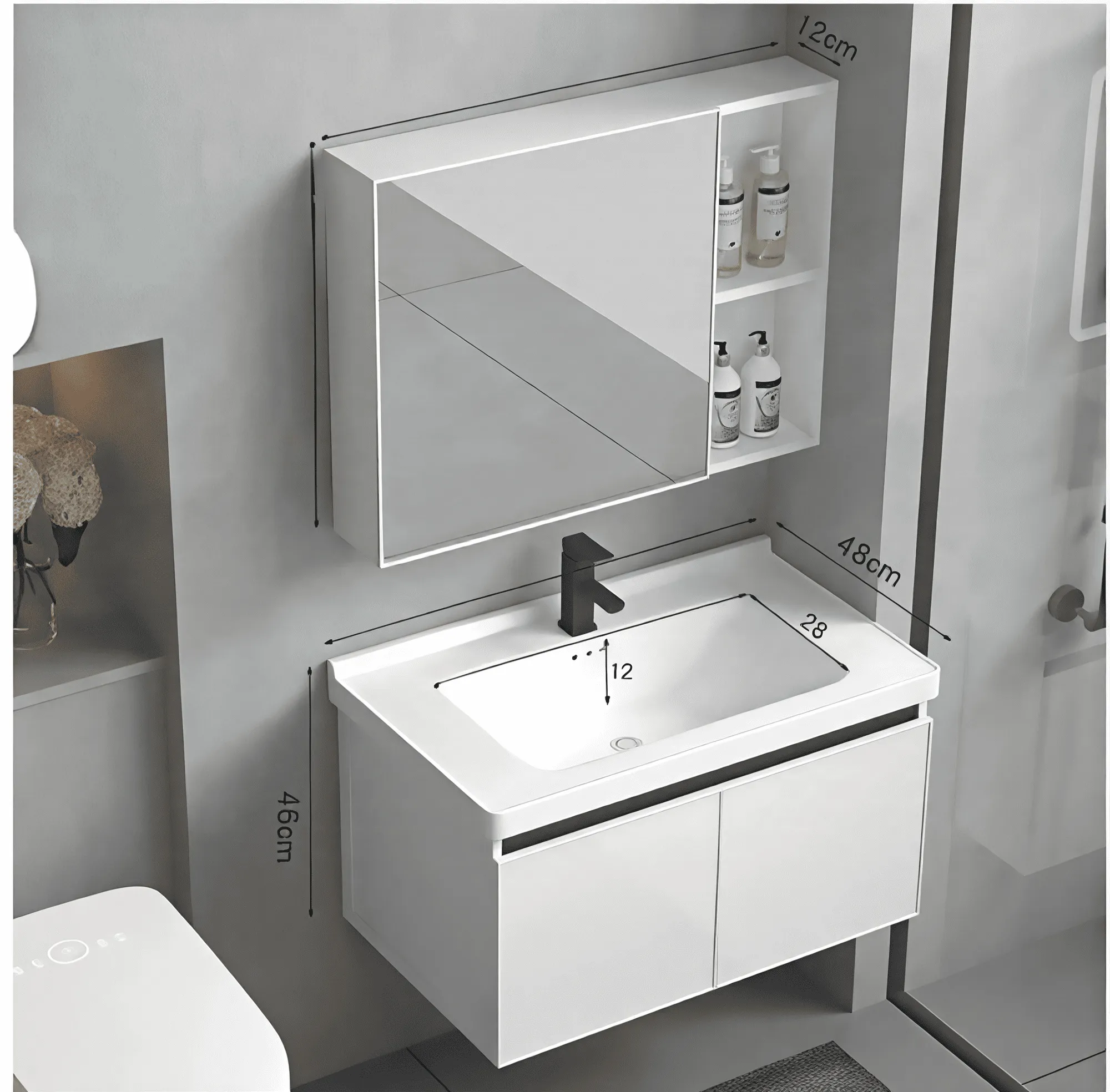 Bathroom Wall Hung Cabinet Unit