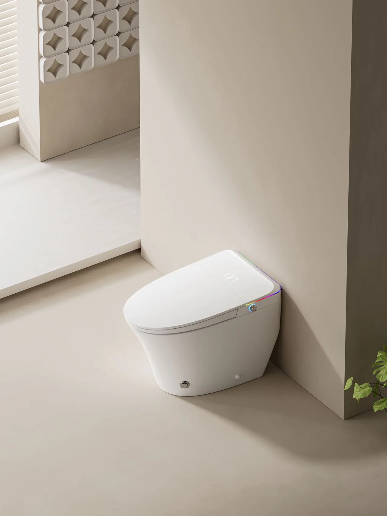 Smart Toilet with Color-Changing LED Nightlight & Instant Heating (Model V9) — OTOL Sanitary Ware — view 3