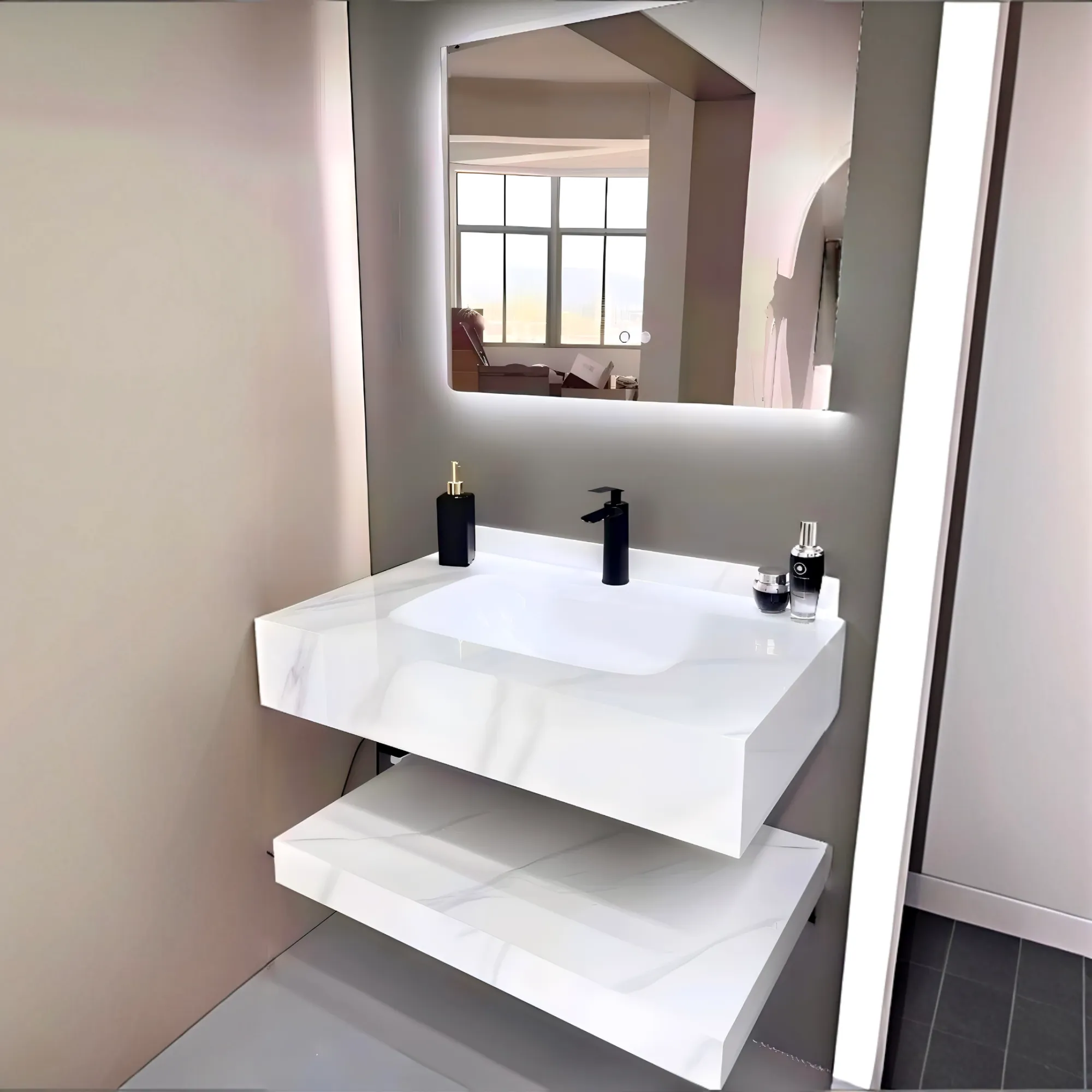 Bathroom Rock Slate Vanity Unit