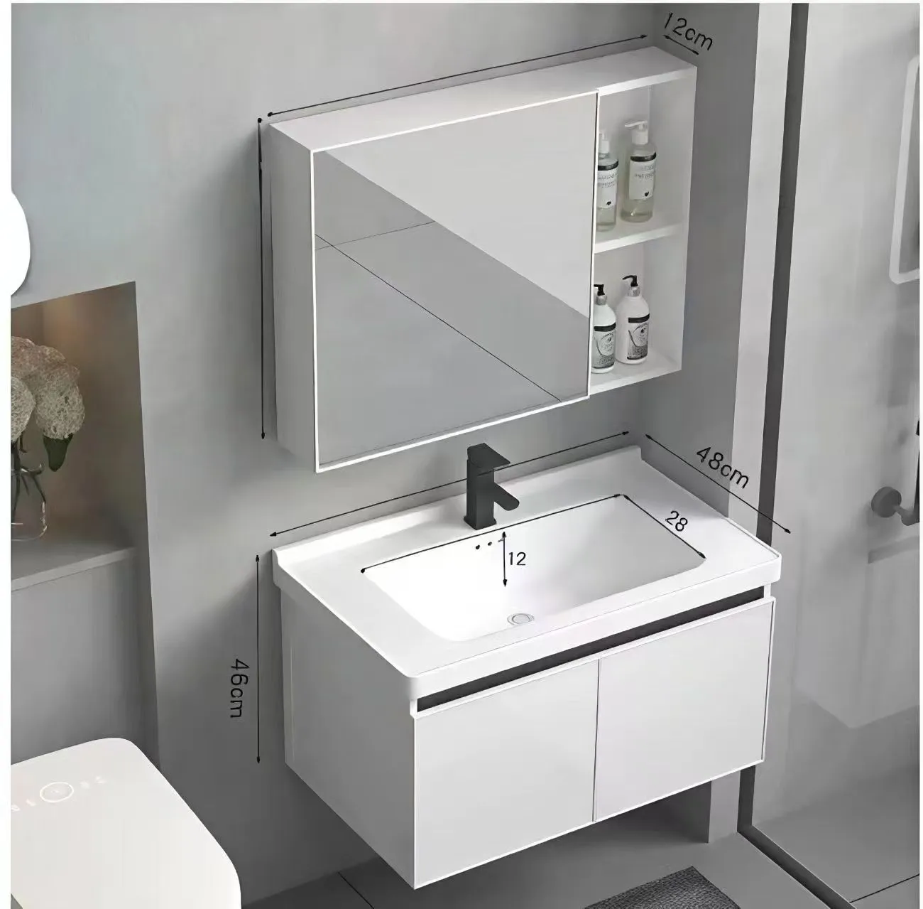 BATHROOM WALL HUNG VANITY UNIT (Model T541052) — OTOL Sanitary Ware