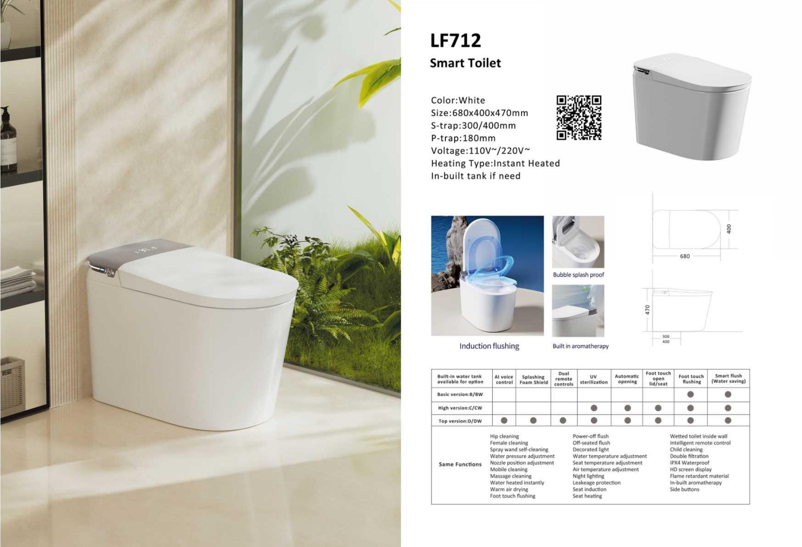 OTOL 712 Smart Toilet (WaterMark) (Model 712) — Intelligent Toilet — OTOL Sanitary Ware