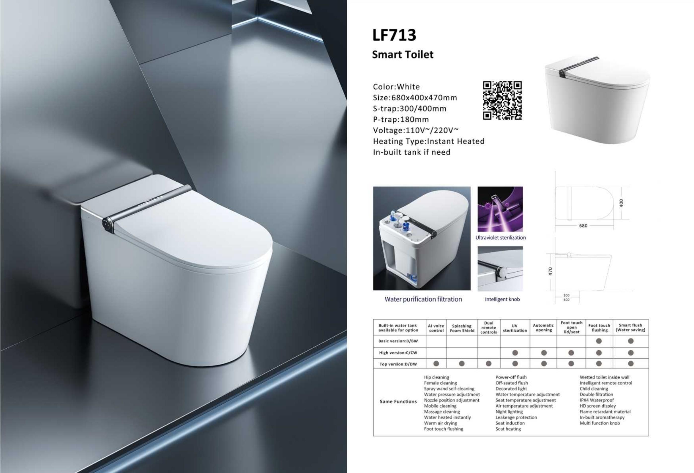 OTOL 713 Smart Toilet (WaterMark) (Model 713) — Intelligent Toilet — OTOL Sanitary Ware