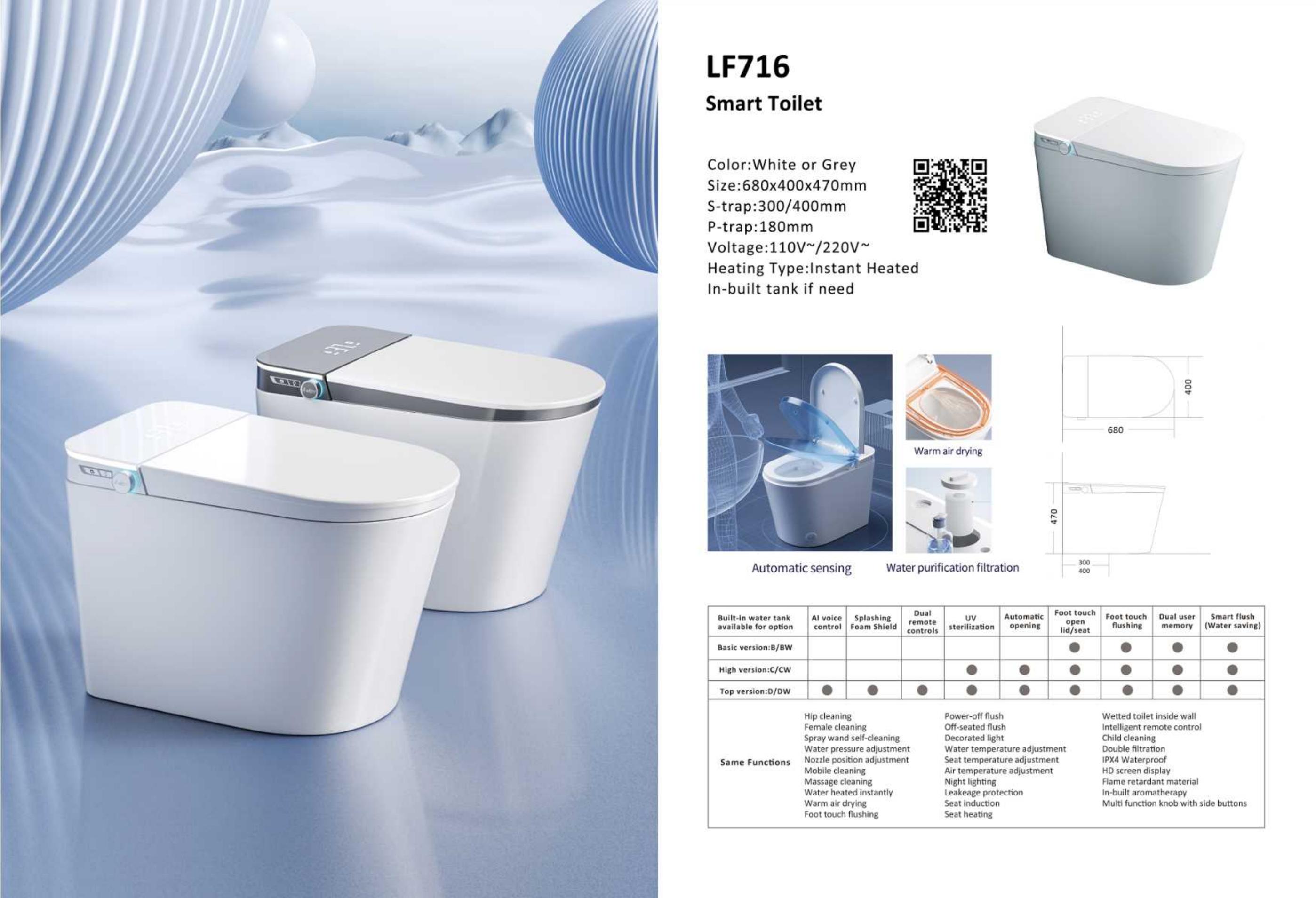 OTOL 716 Smart Toilet (WaterMark) (Model 716) — Intelligent Toilet — OTOL Sanitary Ware