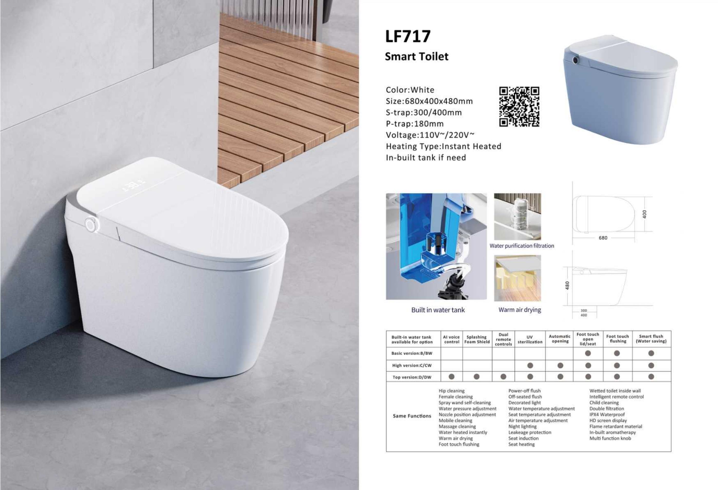 OTOL 717 Smart Toilet (WaterMark) (Model 717) — Intelligent Toilet — OTOL Sanitary Ware