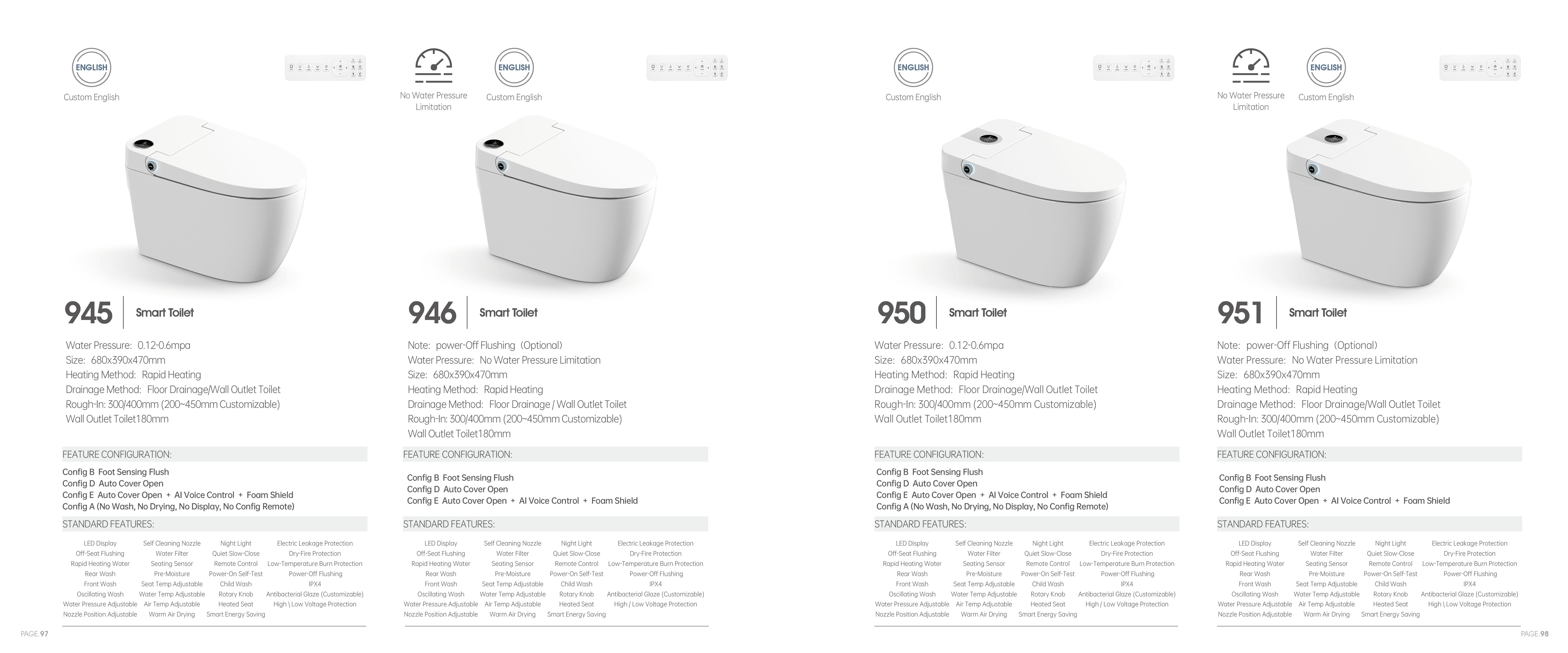 OTOL 945 Smart Toilet (Model 945) — Intelligent Toilet — OTOL Sanitary Ware